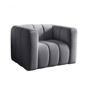 Imagem de Poltrona Mona Decorativa Confortável Moderna Sala De Estar - Linho Cinza 320