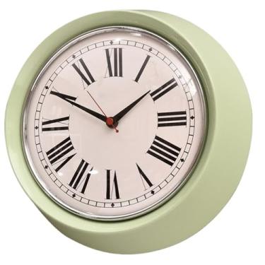 Imagem de Relógio de parede Relógio de parede minimalista para casa, relógio quartzo com funcionamento silencioso e alimentado por bateria para decoração de casa(Grass green Roman dial)