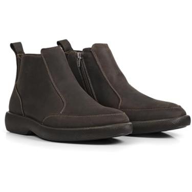 Imagem de Opananken Botas masculinas casuais de couro – 100% couro legítimo, design com cadarços, palmilha de látex confortável, controle de odor, leve, flexível, sola durável para caminhadas o dia todo ou uso