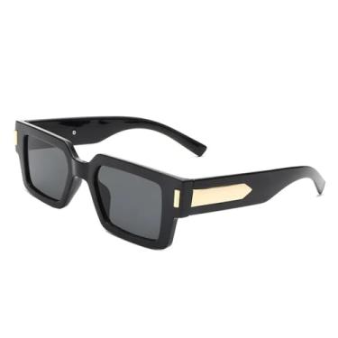 Imagem de Óculos de sol de luxo para mulheres, moda ao ar livre, guarda-sol espelhado, popular, cor gradiente, uv400 (c1, preto)