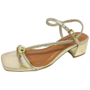 Imagem de Sandália Feminina Couro Salto Bloco Estilo Elegante Bottero