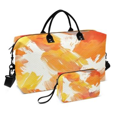 Imagem de Kigai Bolsa esportiva de viagem dobrável com grafite colorido, bolsa esportiva para homens e mulheres, bolsa de ginástica para noite de fim de semana com bolsa de higiene pessoal