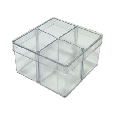 Imagem de Kit 40 Caixinha Acrílico Organizadora Pequena 7x4cm Com Divisória Festa Lembrancinha