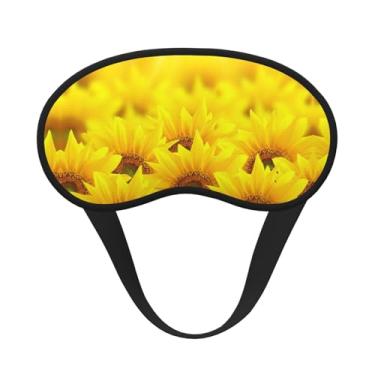Imagem de Máscara de dormir blackout com estampa de girassol amarelo máscara de luz macia para dormir meditação viagem ioga