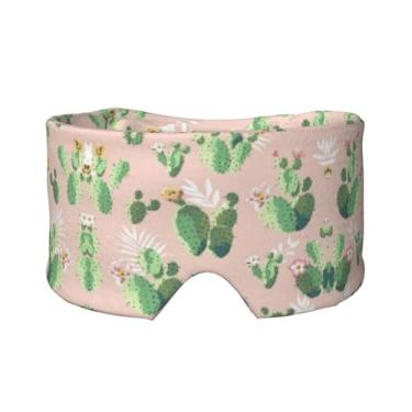Imagem de Máscara protetora para olhos e orelhas com estampa de cacto, respirável, ajustável, blecaute, confortável