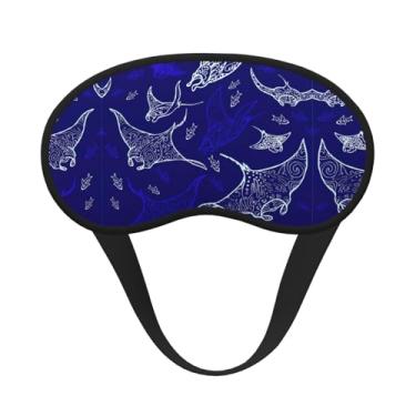 Imagem de Máscara de dormir blackout com estampa de raio manta e peixe, máscara para os olhos, leve, macia, para dormir, meditação, viagem, ioga