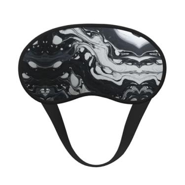 Imagem de Máscara de dormir blecaute com estampa de mármore preto e branco máscara de luz macia para dormir meditação viagem ioga