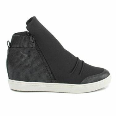 Imagem de Tênis Siena Sneaker Feminino Orcade Zíperes Lateral 065604 Preto 34-Feminino