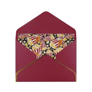 Imagem de SKKNT Cartões de felicitações com impressão de pipoca para todas as ocasiões, convites de festa de aniversário de casamento, 12,7 x 15,2 cm