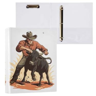 Imagem de STAYTOP Organizador de fichário redondo para competição de touradas, fichário de 3 anéis com prancheta (carta A4), fichário fofo para material de escritório escolar