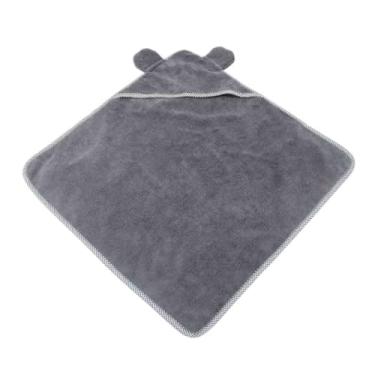 Imagem de Toalhas de microfibra para cães para secar cães grandes toalha para animais de estimação médio pequeno roupão absorvente casaco gato toalha de banho com capuz baixo queda (cinza, G)