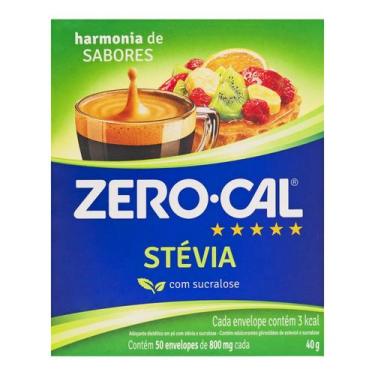 Imagem de Adoçante em Pó Stevia Zero-Cal 50 Sachês de 800mg