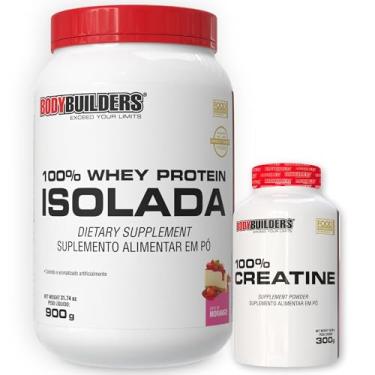 Imagem de Kit Whey Protein 100% Isolada Morango 900g + 100% Creatina 300g - Bodybuilders