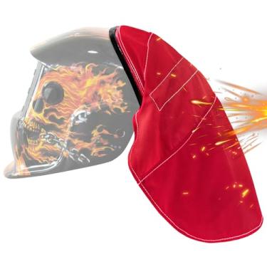 Imagem de Boatpro Capa de capacete de soldagem, capa estendida para capacete com vedação de pressão, compatível com capacetes de soldagem Lincoln e modelos mais competitivos, vermelho