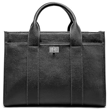 Imagem de BOYATU Bolsa de couro genuíno para mulheres: bolsas de couro para mulheres - bolsas de ombro transversais de designer para viagens e trabalho, 01 Obsidiana Preta, Large, Bolsas femininas