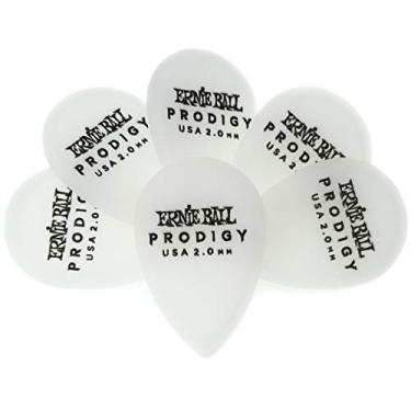 Imagem de Ernie Ball Prodigy Guitar Picks, Teardrop, White 2.0mm, 6-pack (P09336)