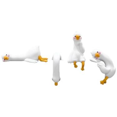 Imagem de Acessórios de mesa Lazy Ducks, So Tired Lazy Duck, enfeites de mesa MiniLazy Ducks, decoração de mesa divertida, monitor de escritório de pato e decoração de painel, mini computador de mesa/decoração