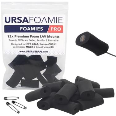 Imagem de Espuma URSA: suportes de espuma macia para microfones Lav sem fio. Pode ser preso diretamente na pele ou fantasia. Serve para SANKEN COS11, SENNHEISER MKE2, RODE LAV, DPA 4060/4070 (pacote com 12) (preto)