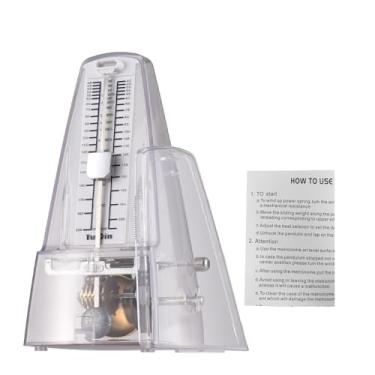 Imagem de Metrônomo para piano, guitarra e bateria. Metrônomo mecânico universal com marca. Velocidade de batida portátil e ajustável. Leve com som alto para todos os instrumentos musicais. A (branco)