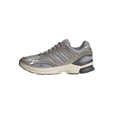 Imagem de adidas Tênis adulto unissex Spiritain 2000, Cinza Glória/Cyber Metálico/Óxido Taupe, 11 Women/10 Men