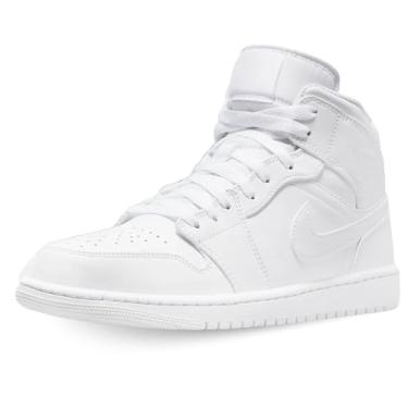 Imagem de Big Kid's Jordan 1 Branco/Laranja rtico-Preto (554725 133), Branco/Branco-Branco, 11