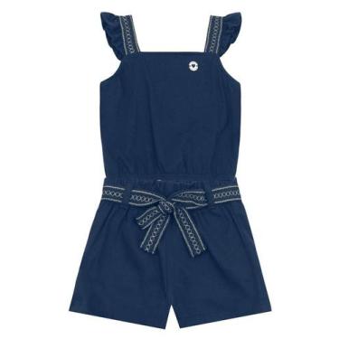 Imagem de Conjunto infantil menina com laço Brandili, 3, Azul