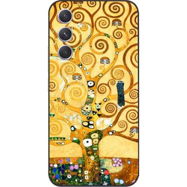 Imagem de Berkin Arts Compatível com Samsung Galaxy A55 5G Capa artística de silicone caqui estética extravagante florescendo (Tree of Life por Gustav Klimt)