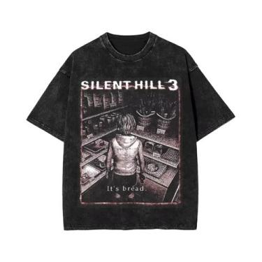 Imagem de Camiseta Unissex Oversize De Algodão Silent Hill 3 2 4 Lavada Streetwe