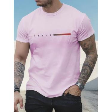 Imagem de Camiseta Masculina Estampa Paris 100% Algodão Premium Estilo Conforto 