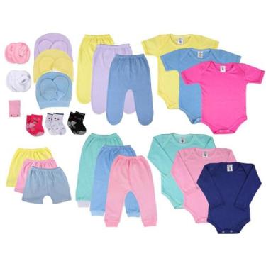 Imagem de Body Bebê+mijão Liso E Reativo Kit C/28 Roupa Bebê Atacado - Taya Baby