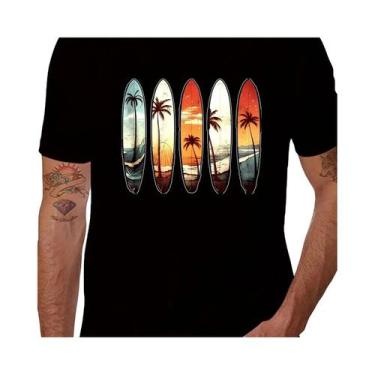 Imagem de Camiseta Masculina Vermelha Vibrante Com Estampa De Surf, Prancha De S
