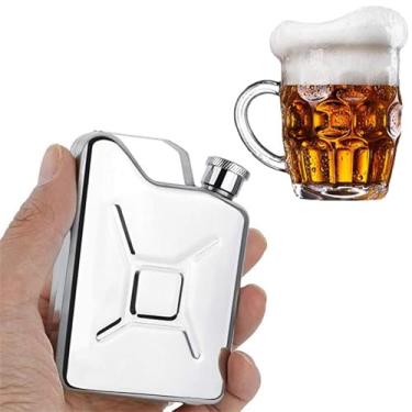 Imagem de Frasco de Aço Inoxidável Moderno para Bebidas Alcoólicas Garrafa Portátil Vinho Pequeno Bolso Design Criativo Resistente Homens Pais Maridos Amantes W