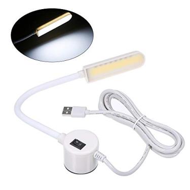 Imagem de Luz de Máquina Costura COB com Pescoço Ganso Flexível e Base Fixa para Trabalhos Domésticos Operada por USB Iluminação Sem Pisca - Glare