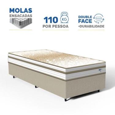 Imagem de Cama Box com Colchão de Molas Ensacadas Double Face Pillow Euro Alfa P