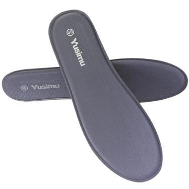 Imagem de Yusimu Palmilhas acolchoadas cinza macias para homens e mulheres – inserções de sapato de espuma viscoelástica para botas de trabalho, caminhada, corrida, caminhada e tênis, conforto extra para pés