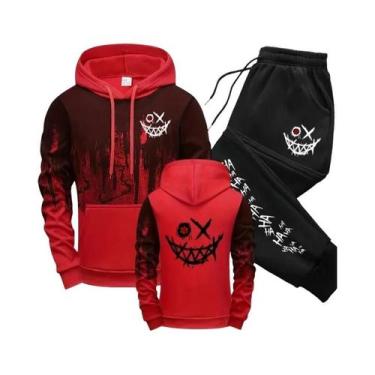 Imagem de Conjunto De Moletom Casual Masculino Para Outono E Inverno, Com Capuz,