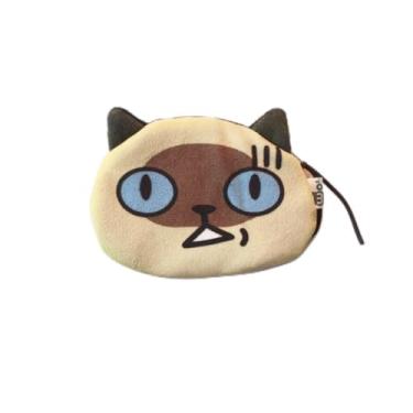 Imagem de Bolsa de moedas design de desenho animado criativo bonito bolsa de armazenamento bolsa de armazenamento gato expressão gato gato fones de ouvido meninos (F)