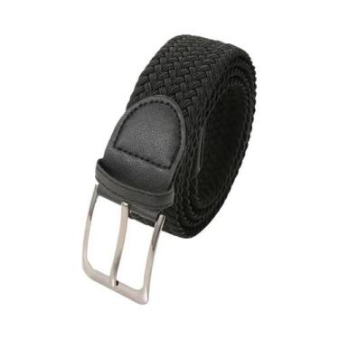 Imagem de Cinto Casual Masculino De Tecido Trançado Com Elástico, Cor Sólida, Fi