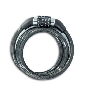 Imagem de Bloqueio de senha de combinação de bloqueio de bicicleta, bloqueio de cabo de combinação de redefinição de 4 dígitos, antifurto resistente, anti-serra e anti-cisalhamento usado para bicicletas
