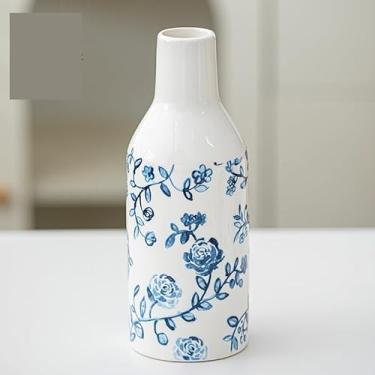 Imagem de Vaso de cerâmica retrô decoração ornamentos sala de estar armário de vinho armário de TV vaso de flores moderno vasos de flores (B)