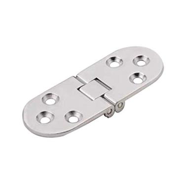 Imagem de 2 peças dobradiças dobráveis com aba dobradiça escondida portas de mesa de armário engrossar liga de zinco DIY móveis parafusos ocultos dobradiças (cor: D)