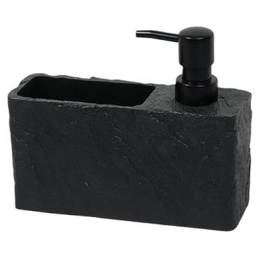 Imagem de IEUDNS Dispensador de sabão para pia, organizador, resina, multifuncional, suporte para bomba e esponjas, Preto