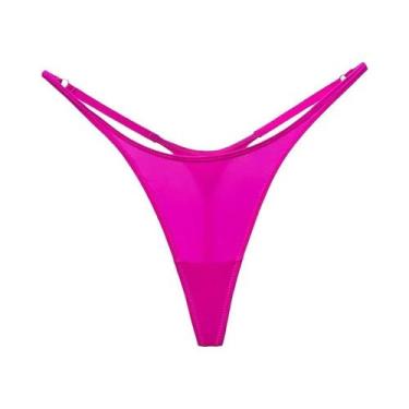 Imagem de Calcinha Tanga De Cintura Baixa Com Estampa De Leopardo Para Mulheres 