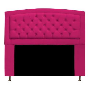 Imagem de Cabeceira Estofada Geovana 195 cm King Size Com Capitonê Suede Pink - 