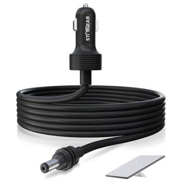 Imagem de STARGEAR Cabo de alimentação Starlink Mini 12 V 3 m/3 m, isqueiro de cigarro 16AWG resistente para cabo CC, adaptador de carregador de carro 12 V-48 V para acessórios Starlink Mini