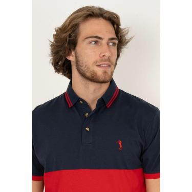 Imagem de Camisa Polo Aleatory Listrada Valletta Marinho-Masculino