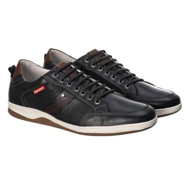 Imagem de Sapatênis Ranster Masculino Couro Legitimo Petróleo Conforto, Solado Leve e Resistente-Masculino