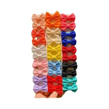 Imagem de Grampinhos De Cabelo Em Tecido Com Laço Em Cores Dopamina Para Meninas