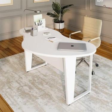 Imagem de Mesa Orgânica Linear 173cm x 94cm com Pés Metal para Escritório F5 Off