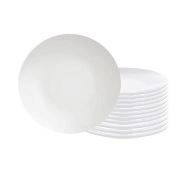 Imagem de Conjunto De Pratos Sobremesa Leonora 12 Peças Em Porcelana Branca 19 Cm - Tramontina 96010206
